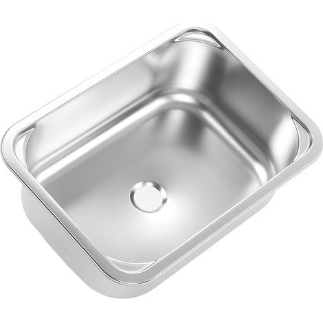Lavabo carré pour camping-car, 345 x 245 x 136 mm, en acier inoxydable 304, à encastrer, avec bonde de 40 mm, pour camping-car, yacht ou bateau. (1/5)