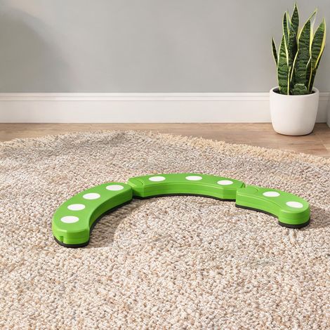 Poutre d'équilibre enfant 6 modules courbes points tactiles TPE (1/5)