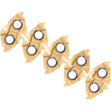 Lot de 10 plaquettes de filetage extérieur en carbure, incisives, efficaces et résistantes aux hautes températures, avec coffret de rangement. (1/5)