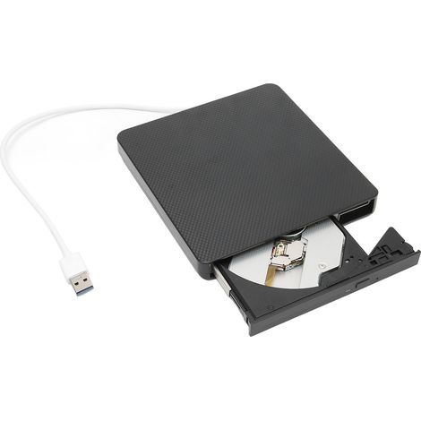 Graveur DVD Externe USB3.0 Lecteur DVD Portable Coque ABS pour Ordinateur Portable Compatible USB2.0 USB1.1 Noir (1/5)