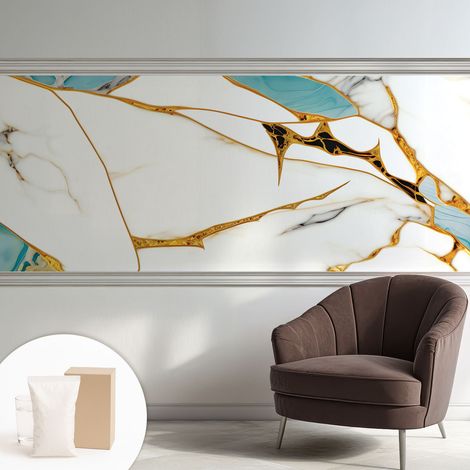 Carta Da Parati - Non Tessuto - Con Colla Inclusa - Per Interni - Ecologica - Con Ingresso - Soggiorno L'eleganza del marmo 250x104 cm (1/5)