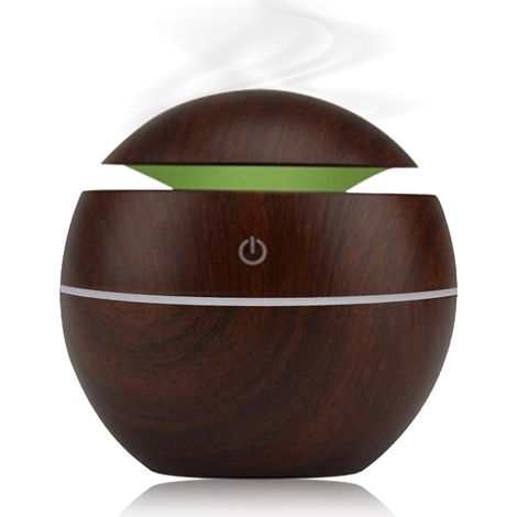 Diffuseur d'huiles essentielles ultrasonique effet bois avec lumières LED pour l'aromathérapie (1/5)
