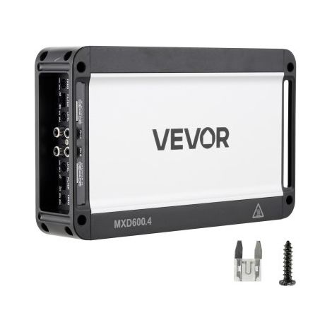 Autoverstärker 4-Kanal, Endstufe Klasse D Überbrückbar, Max. 4 x 420 W an 4 Ohm / 4 x 600 W an 2 Ohm, Hochleistungsverstärker für SUVs Pickups Geländewagen Mehrkanal-Audioverstärker (1/5)