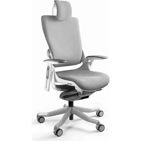 Sedia da ufficio Wau 2 BL416, tessuto bianco neve. (1/5)