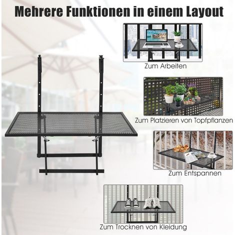 Mensola in ferro regolabile sospesa - 5 altezze 605 x 48 cm nero (1/5)