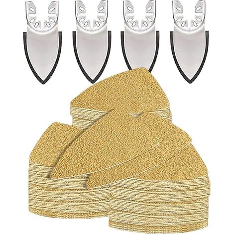 Kit Papier Abrasif Multitool Doigts Compatible avec Einhell Ryobi Delta-Schleifer granulométries variées idéal pour espaces étroits courbes bois métal entrostage polissage (1/4)
