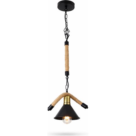 Lampadario a Sospensione – E27, Nero, Lampadina Non Inclusa (1/5)