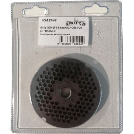 Rejilla de acero inoxidable ø 4,5 mm universal para picadora N°22 - Le Pratique