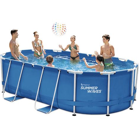 PISCINA OVAL TUBULAR 300X200X84 C/DEPURADORA 3.403 L