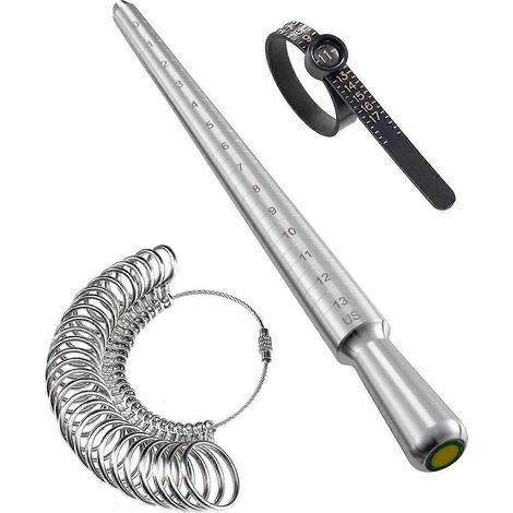 Ensemble d'outils de mesure pour bagues avec loupe, mandrin conique intégré pour la réparation de bagues (1/4)