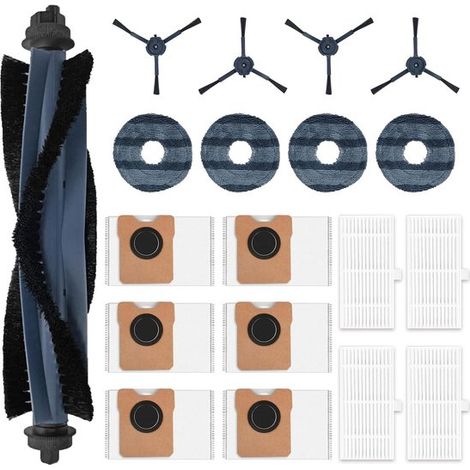 Kit di manutenzione per robot aspirapolvere, 19 pezzi, ricambi. Adatto per il robot aspirapolvere Eufy OMNI C20. Include 6 sacchetti per la polvere, 1 spazzola rotante, 4 spazzole laterali. (1/5)