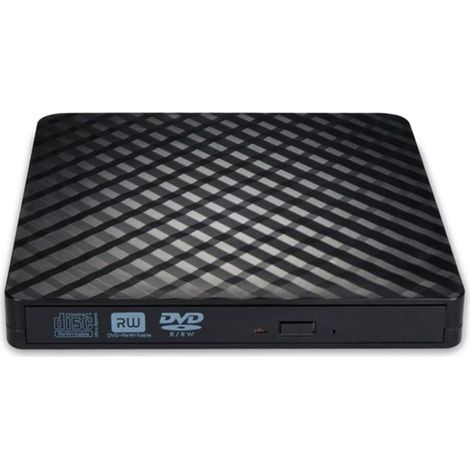 unité CD externe USB 2.0 CD portable unité Dvd +/-RW Dvd/CD Rom Rewriter Burner Writer unité optique TypeC Rhombus avec ordinateur de bureau Noir (1/5)