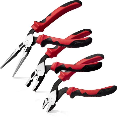 Ensemble de pinces à haut levier à tête coudée de 20,3 cm de long - Pince coupante diagonale de 17,8 cm - Pince universelle de 17,8 cm - professionnel pour économiser 35% de travail (1/5)