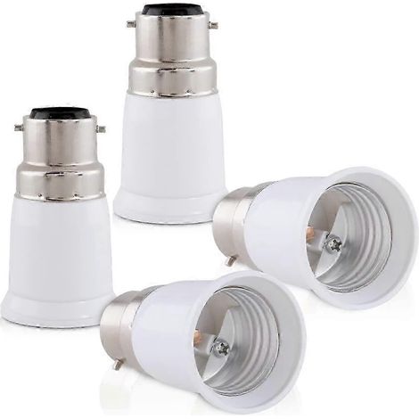 Adaptateur de douille 4x - Convertisseur B22 vers E27 pour lampe halogène à culot à baïonnette (1/5)