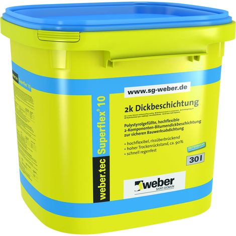 WEBER.TEC SUPERFLEX 10 DICKBESCHICHTUNG 2 K 30 LTR. ( DEITERMANN SUPERFLEX 10 ) (1/3)