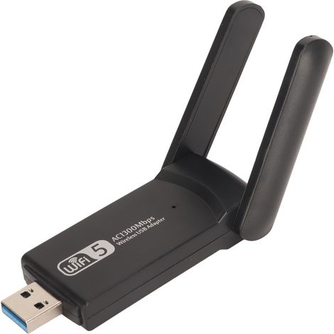 Adaptateur WiFi USB Double Bande 2.4G/5G 1300 Mbps, Antenne Externe pour Ordinateur Portable, Plug & Play USB 3.0 (1/5)