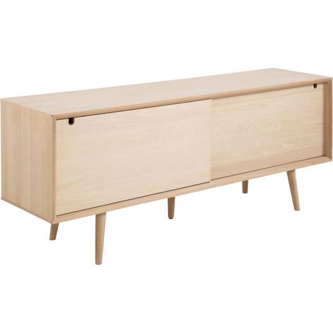 Canes Sideboard mit 2 Türen aus Eiche Furnier und massive Eiche weiss gelaugt.