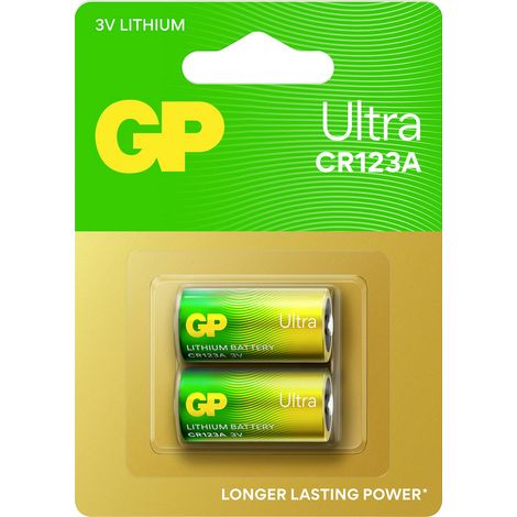 GP GP Ultra Primary Lithium Batterie CR123A 2 Stück Fotobatterie CR123A Li-MnO2 1500 mAh 3 V 2 St.