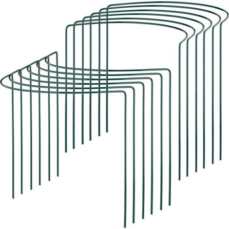 Relaxdays – Lot de 12 tuteurs pour plantes grimpantes – Acier vert foncé – Soutien semi-circulaire pour rosiers et tomates – Dimensions 35 x 40,5 cm