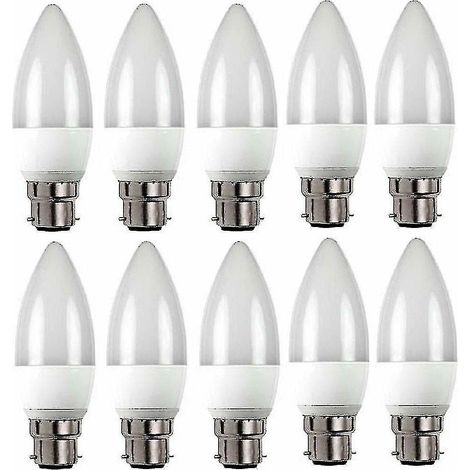 3-W-B22-LED-Kerzenlampen – 10er-Pack – B22/BC/Standard-Bajonettsockel – 3 W – Kaltweiß (1/4)