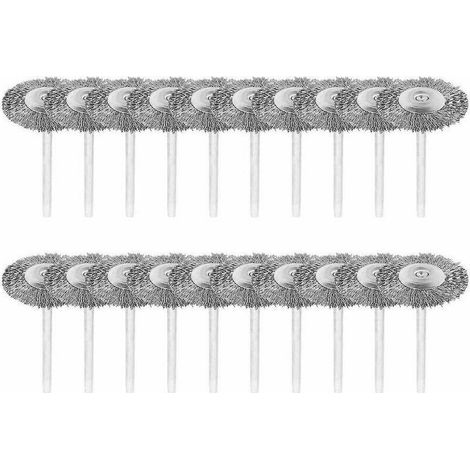 20er-Pack Drahtbürsten mit 3-mm-Schaft, Edelstahl-Polierwerkzeug FLITI (1/4)