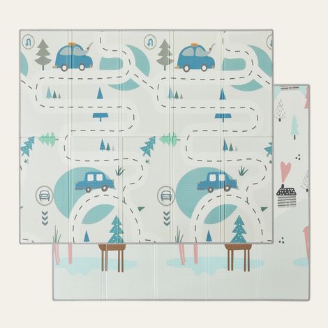 CASABEL Tapis d’Éveil Bébé 180×200 cm, Motifs Route de Campagne