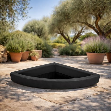 Sottovaso per vaso angolare in resina per piante e fiori "Made in Italy" da esterno -40x40 cm / Bianco