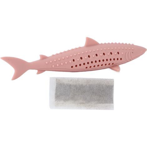 Jouet en silicone pour chat en forme de poisson, jouet interactif pour l'entretien des dents de votre chat, à base d'herbe à chat, pour un nettoyage des molaires en toute sécurité. (1/5)