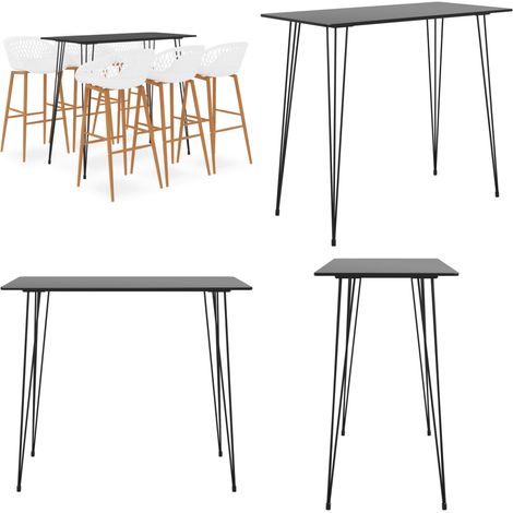 Ensemble de bar 7 pcs Noir et blanc - Ensemble De Bar - Meuble De Salle À Manger - Mobilier Moderne - Table De Bar - Tabourets De Bar - Home & Living (1/5)