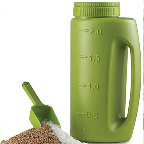 Ensemble Shaker de Fonte à Glace Portable Épandeur de Terre de Taille de Trou réglable 2L avec Scoop pour Engrais, semences à Gazon, sel, Fonte des Glaces et Calcium (1/5)