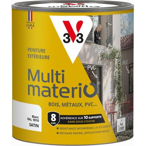 Vernice per esterni per legno, ferro, plastica V33 bianco satinato 0,5l V33