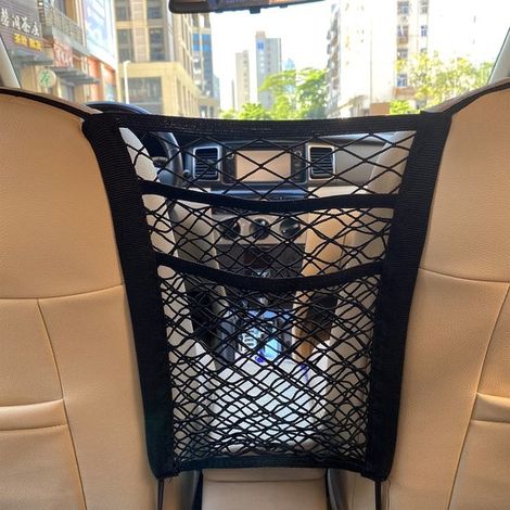 Artículos de uso diario: bolsillo de malla de 3 capas,red de almacenamiento para coche,soporte para respaldo,ajustable (1/5)