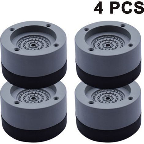 Ammortizzatore di vibrazioni, set di 4 tappetini antivibrazione per lavatrice e asciugatrice, 4 cm (grigio, 4 cm)