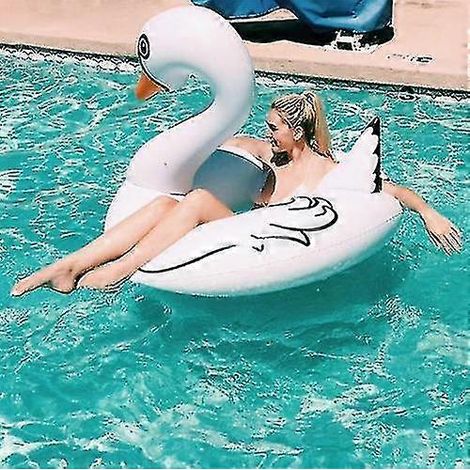 Bouée gonflable en forme de cygne, un accessoire flottant conçu pour les activités nautiques récréatives.-AquaForge