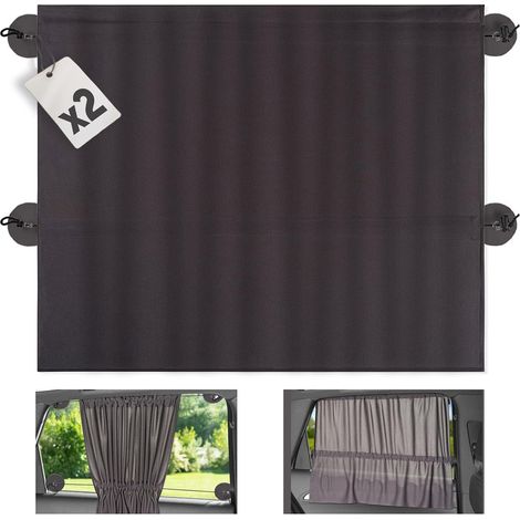 Parasole per auto per bambini 65 x 50 cm - Tenda oscurante con ventosa - Protezione UV e calore per finestrini laterali (2 pezzi) (1/4)