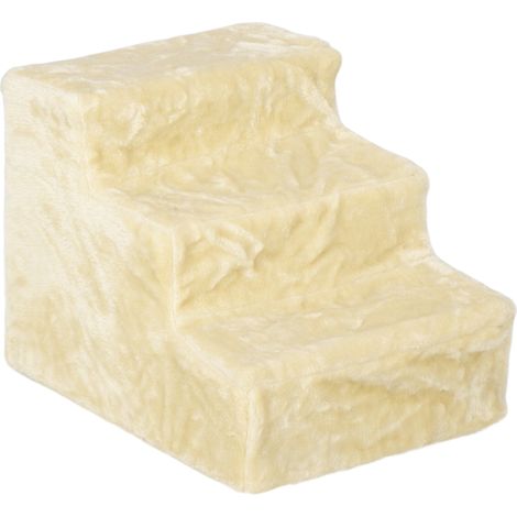Escalier 3 marches pour chien et chat, échelle antidérapante pour animaux, 46 x 35 x 35 cm, beige (1/5)