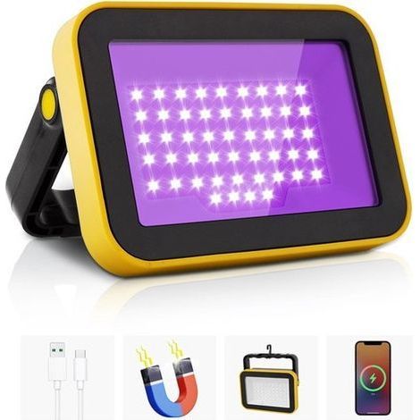 Projecteur LED UV - Lampe à lumière noire (1 pièce) - Lumière UV fluorescente pour fêtes et décoration (1/5)