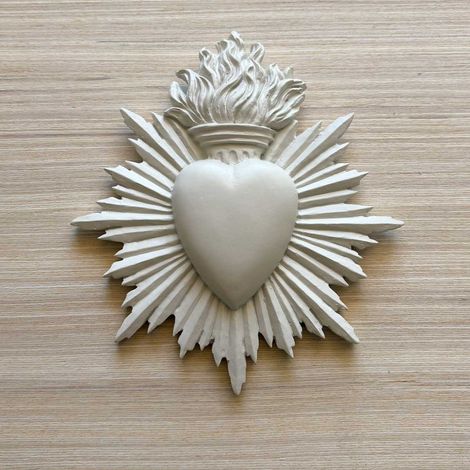 Coeur Ex-voto grand modèle beige (1/5)