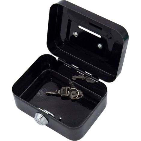 Tirelire avec Clé Tirelire en Métal, Coffre-Fort en Étain, Petite Caisse Verrouillable, Boîte De Dépôt d'argent avec Serrure pour (1/5)