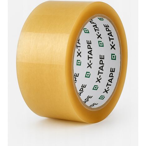 Nastro adesivo X-tape in PP solvente, 72 mm x 60 m, incolore, silenzioso, 1 pezzo, per scatole di cartone. (1/3)