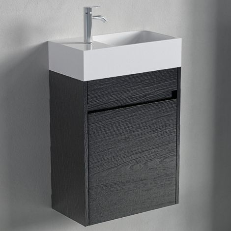 LOMAZOO Meubles de salle de bains en chêne noir - Meubles WC -