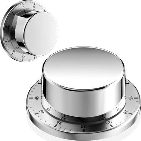 Minuteur mécanique gradué pour la cuisine, minuteur magnétique à compte à rebours, minuteur rotatif en acier inoxydable