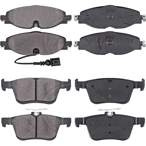 KIT PASTIGLIE FRENO ANTERIORI E POSTERIORI compatibile con AUDI Q2 (GAB) / PASTIGLIE FRENANTI AUTO OEM FDB4433,FDB4434 / SOSTITUZIONE DIRETTA / BASSA POLVERE / SILENZIOSO (1/4)