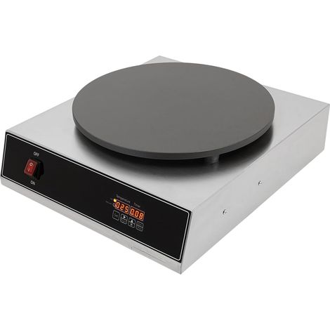 Machine à crêpes électrique 2800 W avec affichage numérique Ø 40 cm Machine à crêpes avec thermostat intégré 0-299 °C, Pour cantines scolaires, restaurants, cantines du personnel, maisons (1/5)