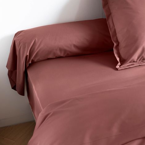 Taie de traversin coton percale Rose 140 cm - SOMEO - MORPHEE