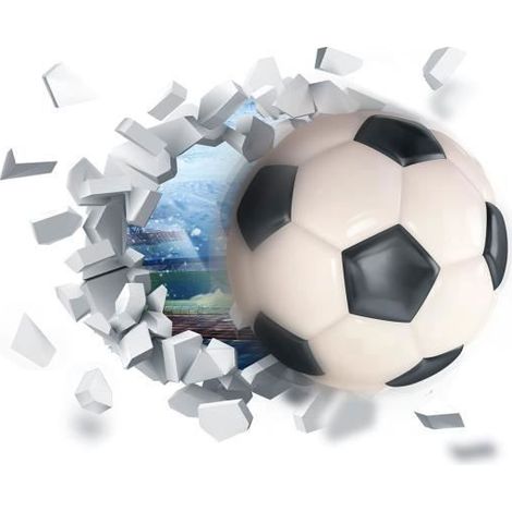 Stickers Muraux Football, 3D Autocollant Mural pour Chambre Garçon, Poster Football en Vinyle Decoration OBJET DE DECORATION MURALE (1/4)