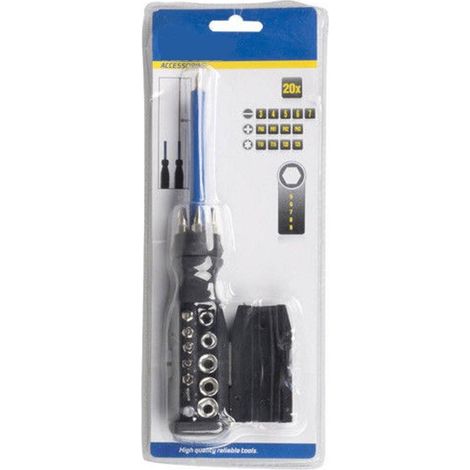 TrAdE Shop Traesio - Set Cacciavite Con 19 Punte Intercambiabili Con Punta Magnetica Accessori - (1/2)