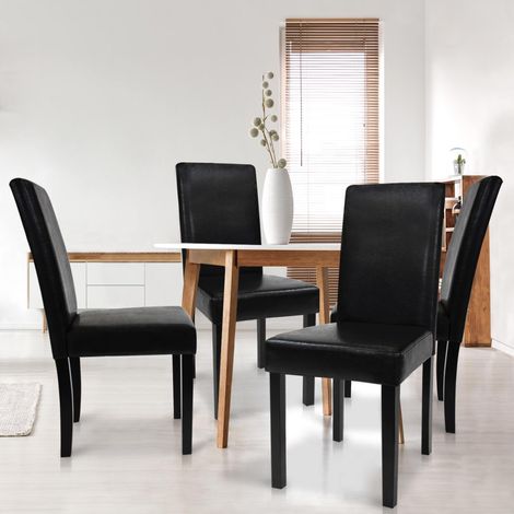 Lote de 4 sillas de comedor HANNAH negras (1/5)