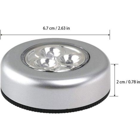 Lampe Tactile LED - Fonctionne Sur Piles - Autocollante - Pour Placards Garde-Manger Vitrines - Lot De 6 (1/5)