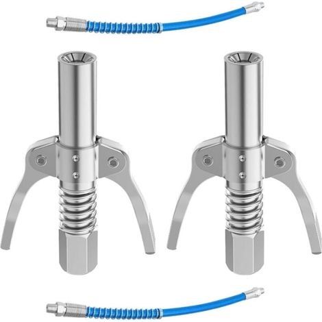2X Coupler G pour Pompe Graisse avec Tuyau Flexible,avec Tous Les Pistolets Graisseurs 1/8 Embout Pompe Graisse, Coupleur pour Pompe Graisse, Raccord de Pistolet Graisse Compatible(2PCS) (1/3)